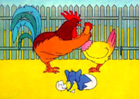dessin d'un couple de poules de bresse